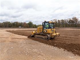 Lehigh Valley Division: A caterpillar D5K II dozer grades a pad on a site development project in Belvidere, NJ. 