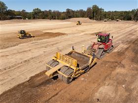 Lehigh Valley Division: A Case IH K-Tec tractor pan combo work on a site development project in Belvidere, NJ.